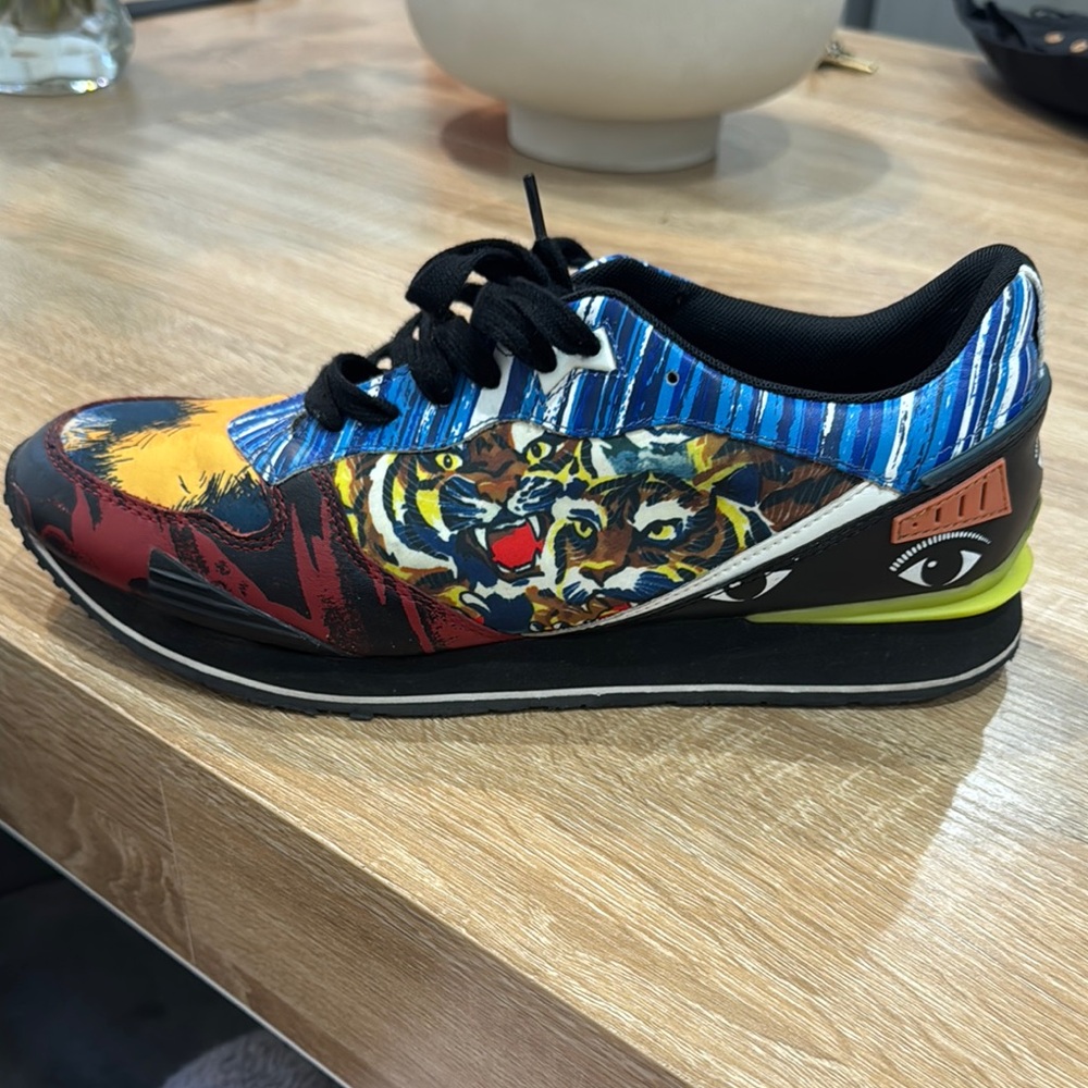 Kenzo Red and Blue Sneakers Vibrant Design